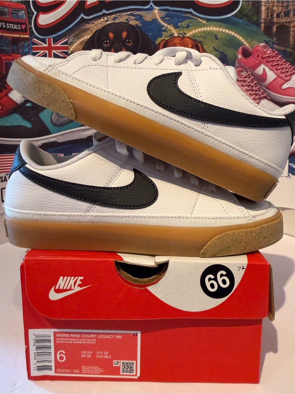 Nike Court Legacy with Black Swoosh and Gum Sole